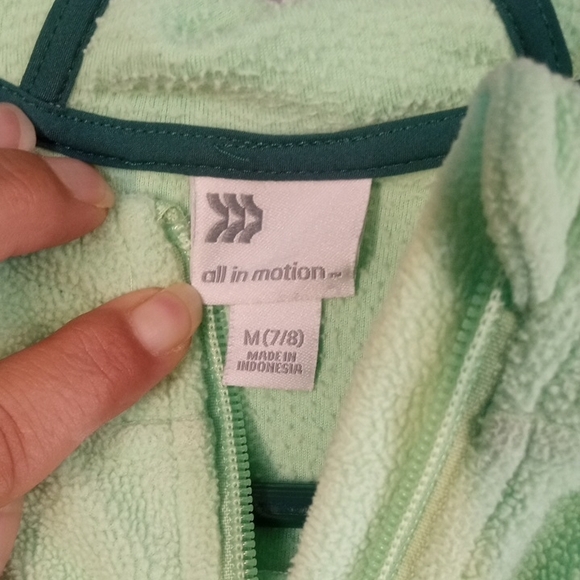 All In Motion Girls Light Green Hoodie with Front Pockets Size M (7-8) - Picture 2 of 5